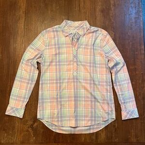 Southern Tide Women’s pastel plaid popover shirt NWT size S